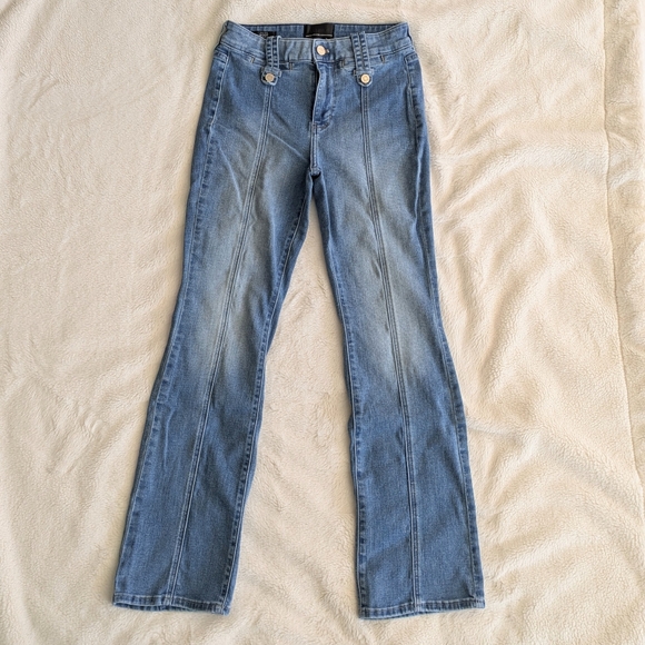 White House Black Market Light Wash High-Rise Stretch Bootcut Jeans Size 2 Short - Picture 1 of 13